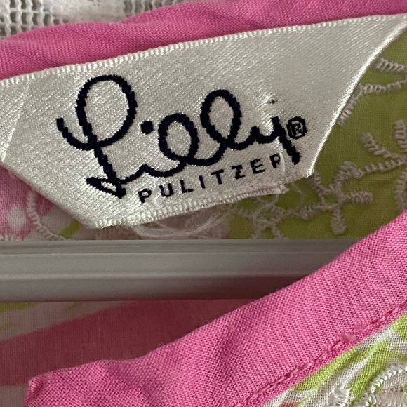Lilly Pulitzer Long Sleeve Floral Embroidered Babydoll Preppy Tunic: 4986 - Picture 2 of 6